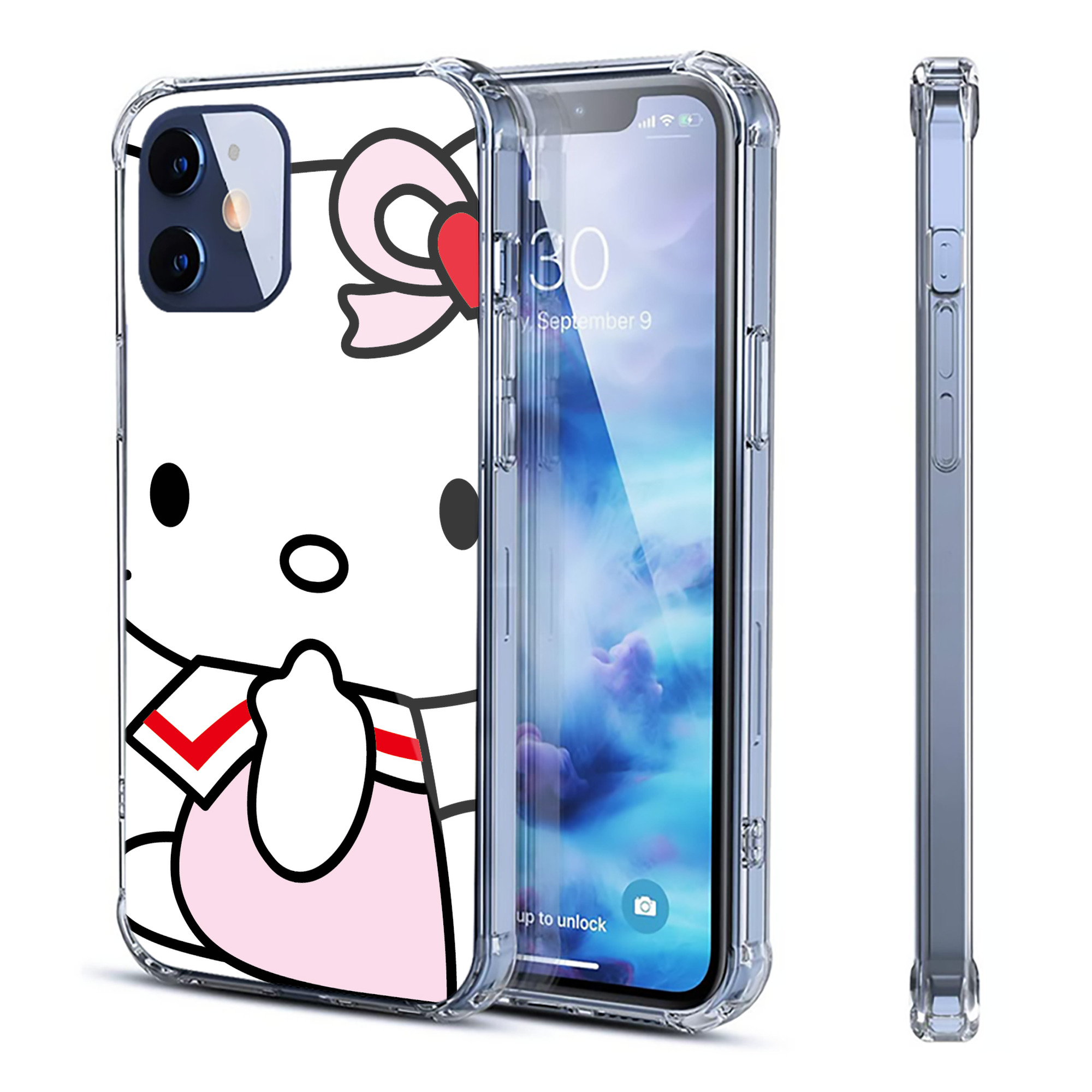 （画像用） Hello Kitty ハローキティ 【iPhone 12シリーズ対応】透明スマホケース（クリアソフトケース）